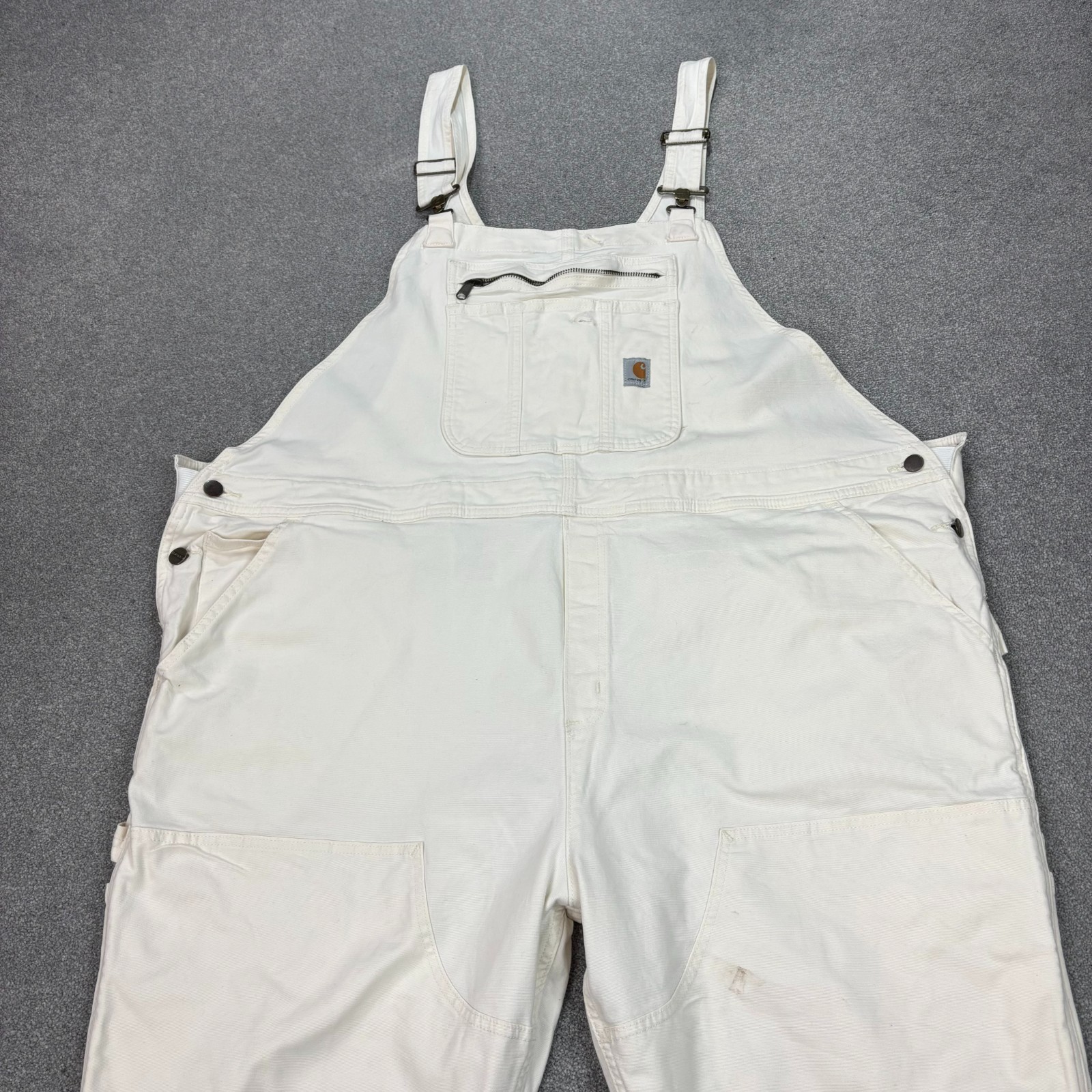 Carhartt peto mujer 50x25 blanco mono acolchado lona doble rodilla dama