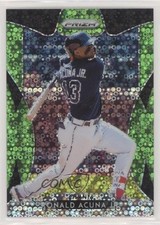 2019 Panini Prizm Tier II Lime Green Donut Circle /199 Ronald Acuna Jr #169 on6