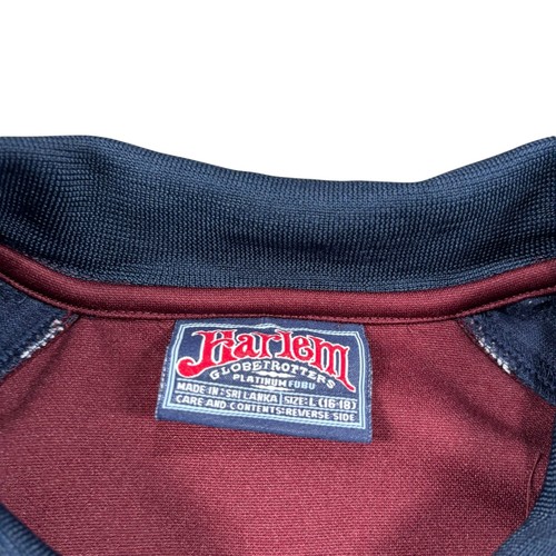 VTG Harlem Globetrotters Jacket L Platinum Fubu Full Zip Warm Up Maroon Track - Picture 4 of 9