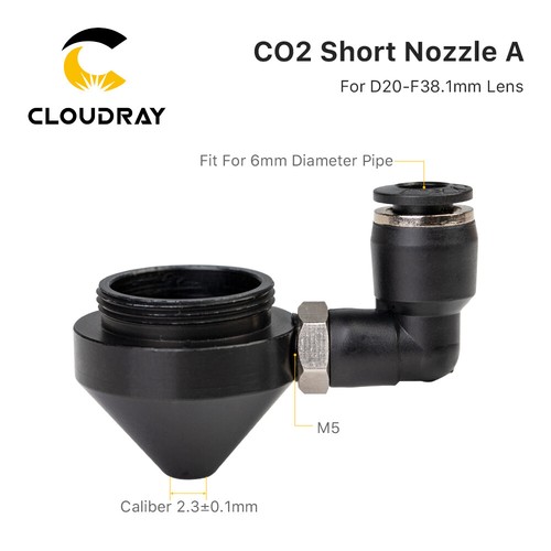 Boquilla de aire corta con accesorio para cabezal láser de lente de diámetro 23 mm FL.38,1 mm 1,5 pulgadas - Imagen 4 de 7