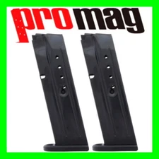 2- Smith Wesson M&P 9 Magazine 9mm 10 Round Black Oxide 10rd Mag by ProMag SMI23