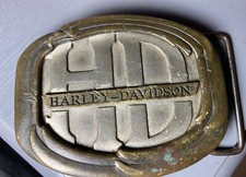 VINTAGE HARLEY DAVIDSON BELT BUCKLE HD PEWTER AND BRASS HARLEY BUCKLE MOTORCYCLE