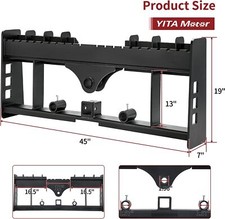 Skid Steer Pallet Fork Frame W/ Receiver Hitch & Spear Sleeves For Bobcat 2500lb