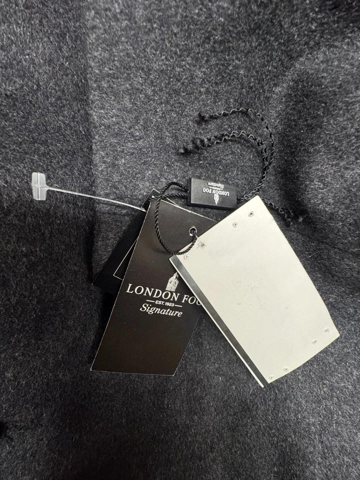 New London Fog Signature Coat Men 40S Charcoal Gray Wool Blend 3 Button NWT $350 - Image 4 of 4