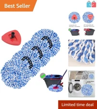4-Pack Microfiber Mop Refill Heads for 2-Tank Systems - Scratch-Free Cleaning