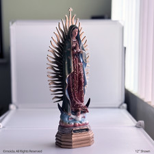 Estatua de Resina Nuestra Señora de Guadalupe - Estatuilla Católica 12", Virgen Guadalupe