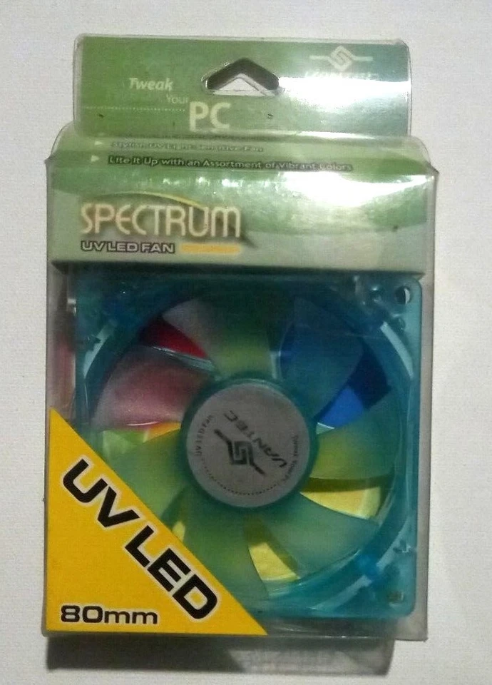 Vantec Spectrum UV Reactive LED Computer Case Fan 80mm 8cm 2900 RPM - Image 2 of 4