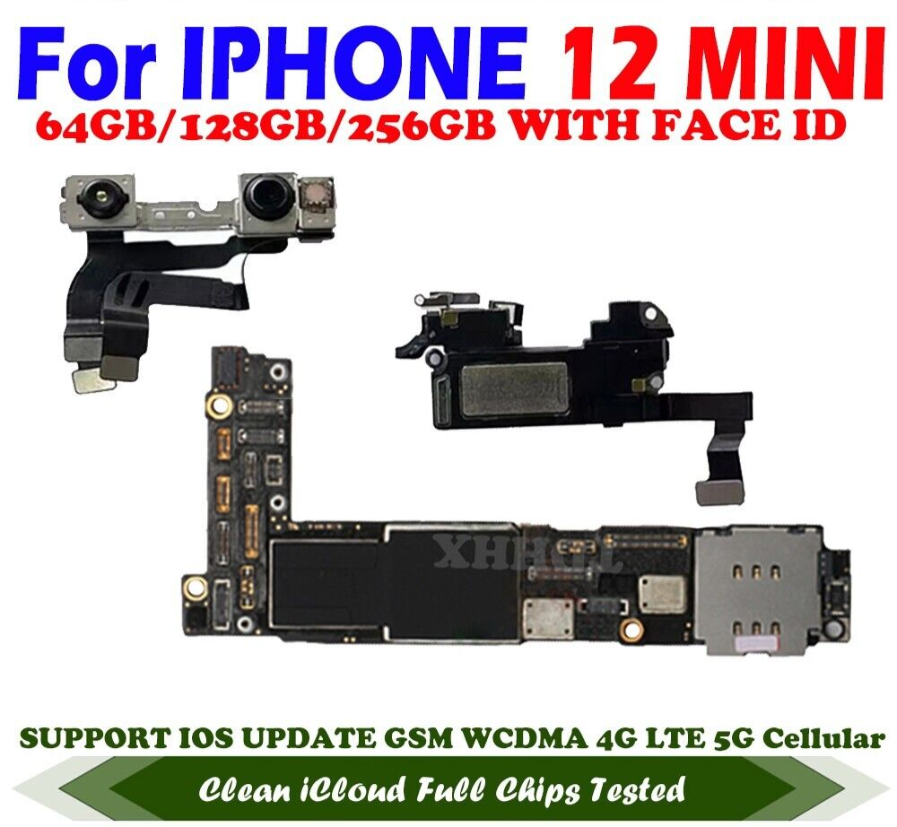 iPhone 12 Mini Motherboard 64GB/128GB/256GB Clean iCloud, Face ID