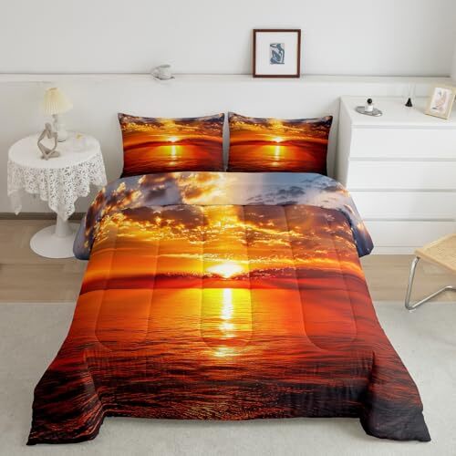 Sunset Comforter Set Size Ocean Sunset Duvet Insert Ocean Twin Multi 31 - Picture 2 of 7