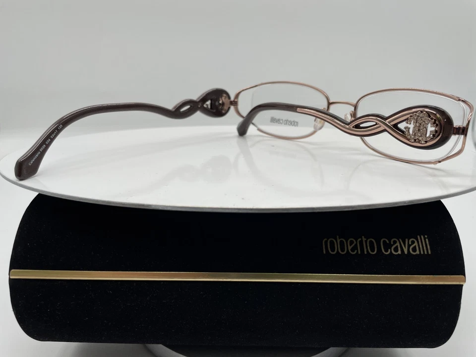 Marco de gafas Roberto Cavalli Calenzano RC5028 marrón 034 con piedras 53-17-135 Foto 2 de 4
