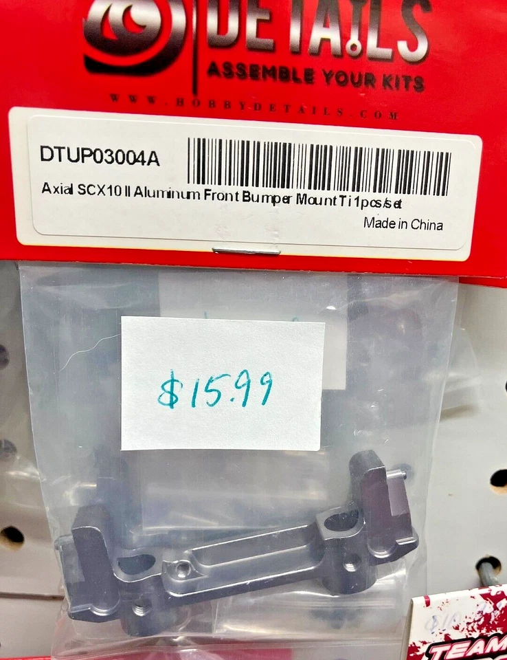 DTUP03004A Hobby Details Front Bumper Mount SCX10 II Gun Metal - Image 4 of 4