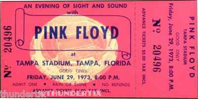 5 1972 -77 PINK FLOYD UNUSED FULL CONCERT TICKETS scrapbooking +