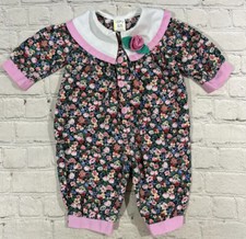 Vintage Baby Togs Romper Jumpsuit Size 3-6 months Floral Bubble Long Sleeves