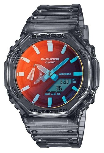 Casio G-Shock Beach Time Lapse (45.4mm) Blue Red Dial / Grey GA-2100TLS-8ADR - Picture 2 of 4