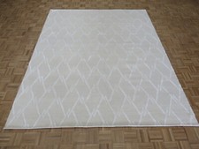 8'1 x 9'10 Hand Knotted Ivory Tone on Tone Oriental Rug With Silk G9605