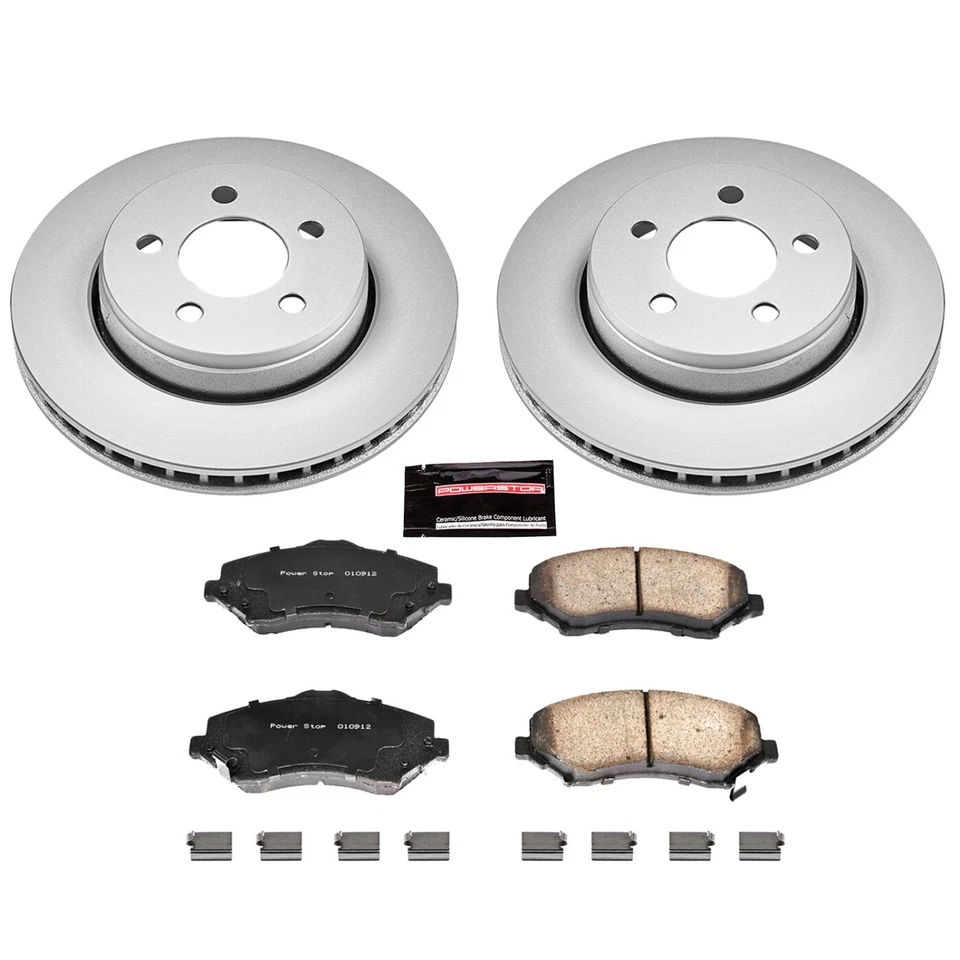 Kits de discos y pastillas de freno Powerstop CRK1631 juego de 2 ruedas delanteras para Jeep Liberty Foto 2 de 2