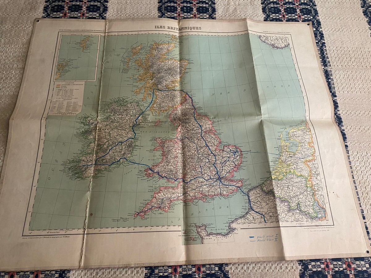 Antique France Map Circa 1918 25 X 20 | eBay