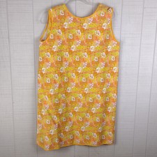 Vintage Apron Smock Cobbler Yello Orange Print Handmade