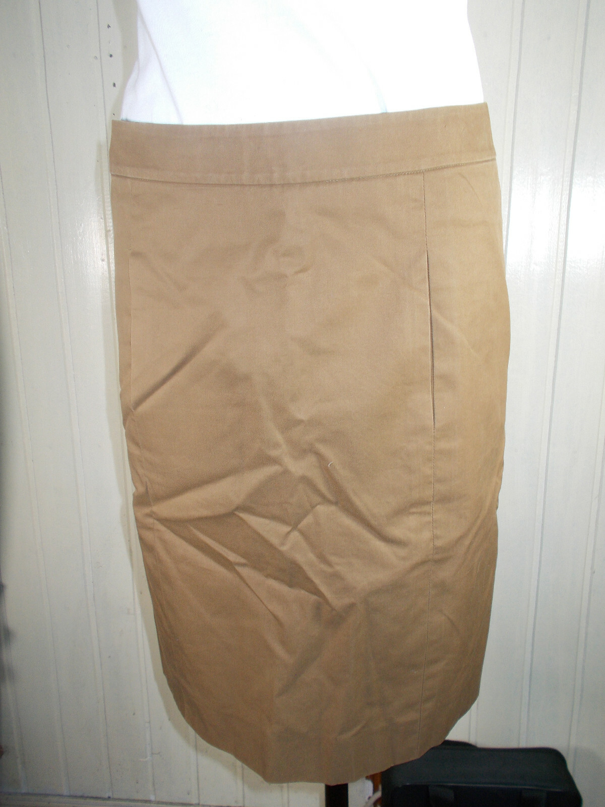 VINTAGE Jupe droite coton beige doublée YVES SAINT LAURENT 38 MADE IN FRANCE