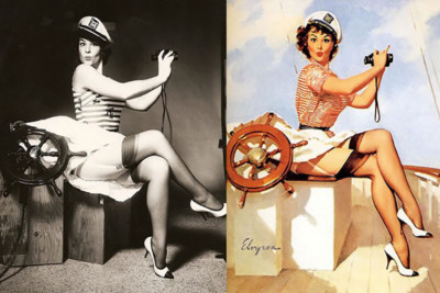 Before After Real Photo Classic Pin-Up Girls #08 Metal Magnet 4x6 inches 8647