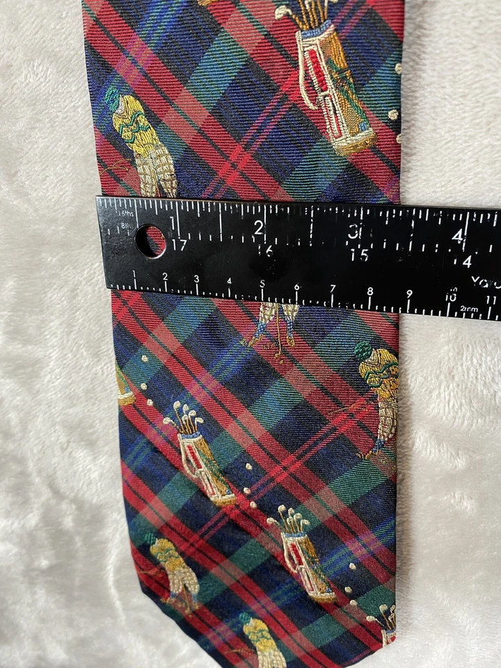 Corbata de seda vintage con temática de golf Nautica Foto 4 de 4