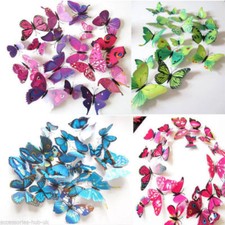 12 pcs 3D Butterfly Wall Stickers Colorful Art Decal Room Decorations Decor DIY