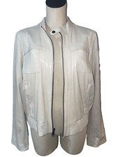 Gap Y2k Women's Genuine Leather Bomber Jacket Size Xl Cotton Lining