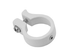 ABSOLUTE GENUINE ALLOY BICYCLE SEATPOST CLAMP (OUTER DIAMETER 28.6MM) IN WHITE.