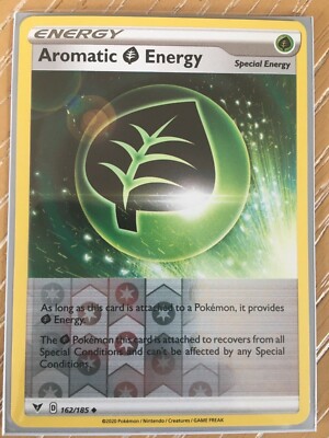 aromatic energy pokemon card Aromatic Energy 162/185 (Reverse Holo) Vivid Voltage Pokémon Card  (Sleeved)