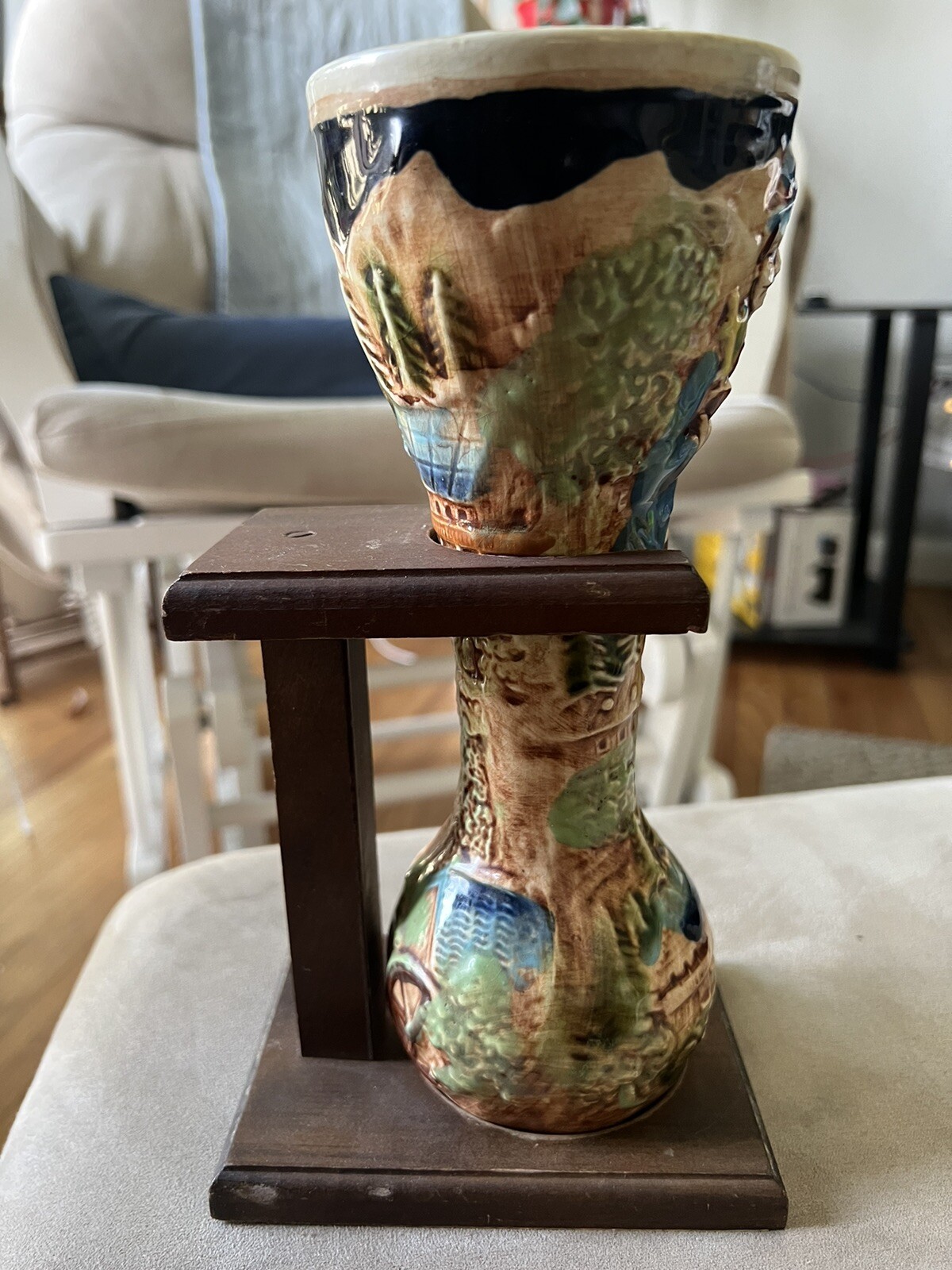 Tilso Vintage Hand Painted Quarter Yard Beer Stein Ceramic Japan W