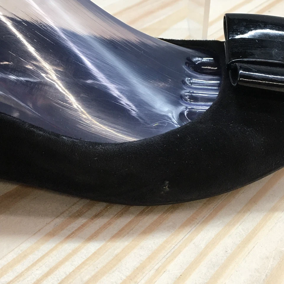 Zapatos planos Rockport para mujer 6 W informales sin cordones de ballet en punta A13707 gamuza negra Foto 2 de 4