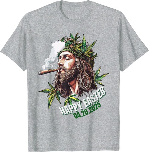 Happy Easter 420 Funny Jesus 2025 T-Shirt