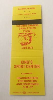 Vintage Matchbook Cover Matchcover Fishing King s Sport Center