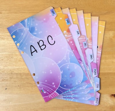 Filofax Personal Organiser Planner - Bubble Contact ABC Dividers ...