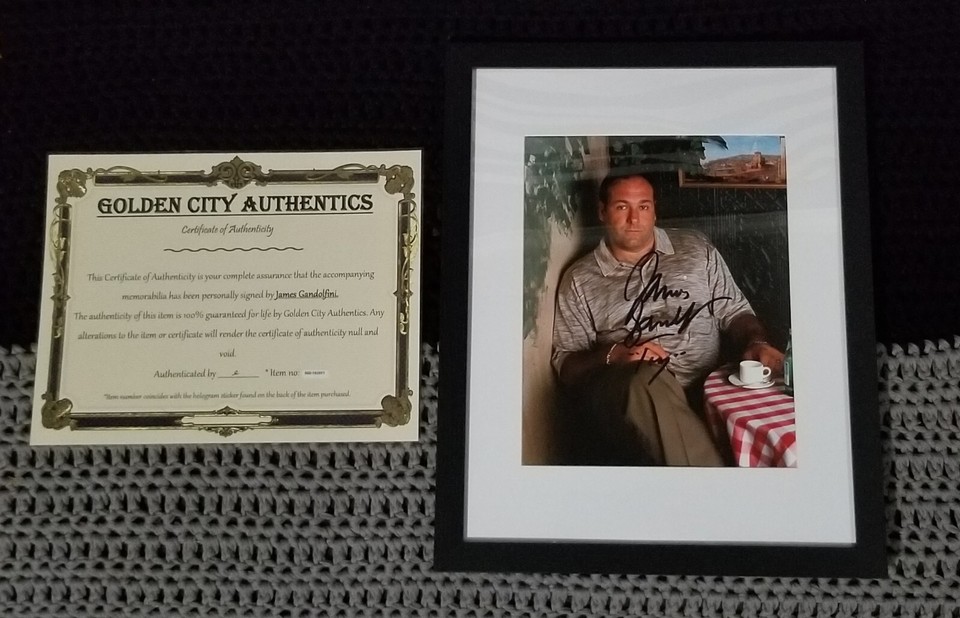 James Gandolfini Auto Certified Framed Photo Sapranos The Last Castle