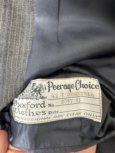Oxxford Clothes Gray Blue Striped Pure Wool Mens Suit Size 41L Pant 34x31 - Picture 6 of 10