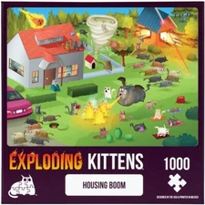 Exploding Kittens Housing Boom 1000 Pc. Jigsaw Puzzle, Brand New-Sealed Box!