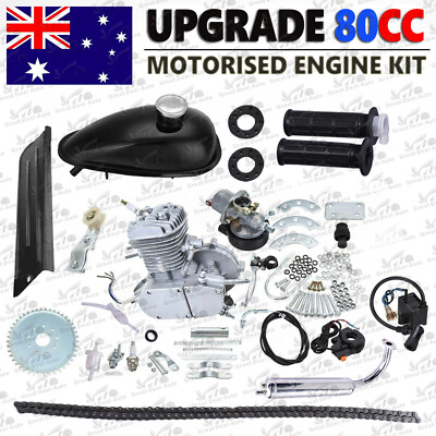 2-Stroke 80CC Motor Engine Motorised Kit Push Bike Motorized Bicycle  Upgrade Set