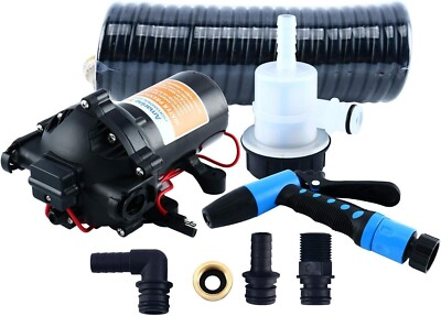 #ad 12V Washdown Pump 5.0 GPM Deck Wash Pump Kit 70 PSI Boat Marine Yacht Caravan $99.99