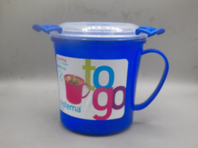 Sistema To Go Soup Mug BLUE  22.1 oz Clip Lid Phthalate BPA Free 2010