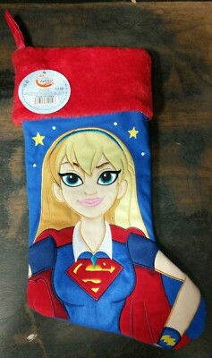 NEW DC Super Hero Girls Supergirl 18'' Red And Blue Christmas Stocking Lot C5-7