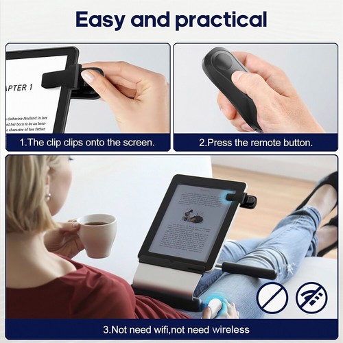 Page Turner Clicker Téléphone Caméra Enregistrement Vidéo Télécommande Déclencheurs Kindle Accessoires - Photo 3/12