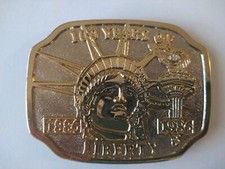 100 Years Of LIBERTY Gold Color Metal Belt Buckle 1886-1986 New York Freedom NEW