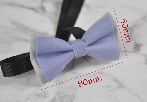 Baby Boy Kids 100% Cotton 2 Layers Bow Tie Wedding Pink NAVY BLUE Yellow Grey - Picture 82 of 88