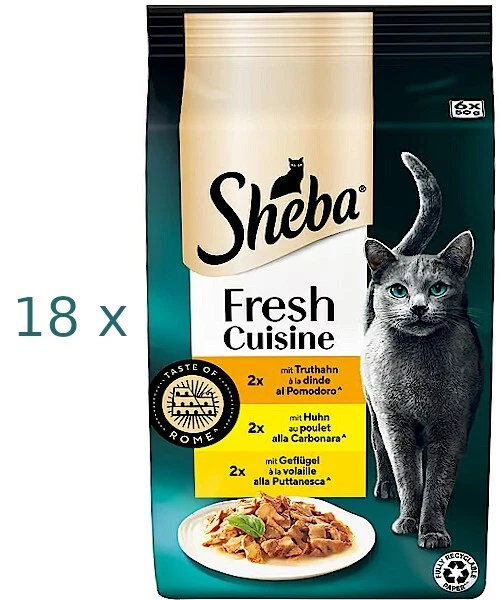Sheba Fresh Cuisine Taste of Rome (€ 11,58/kg) Truthahn Huhn Geflügel 108 x 50g