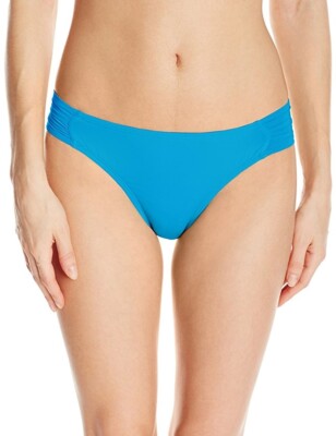 BIKINI LAB Electric Blue Solid Solutions Scrunch Hipster Bottom Size M
