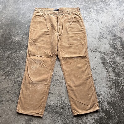 Vintage 90s Polo Ralph Lauren Corduroy Pants Men's Brown Trousers