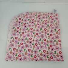 Gerber Pink Blue Flower Daisy Green Orange Cotton Flannel Receiving Blanket