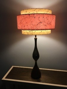 mid century fiberglass lamp shade