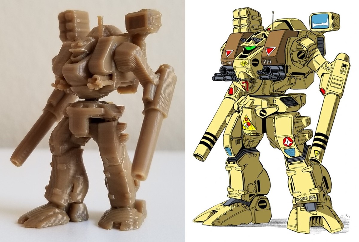 3D Printed Robotech RPG Tactics Excalibur/Tomahawk Destroid 3D Printed Robotech RPG Tactics Excalibur/Tomahawk Destroid